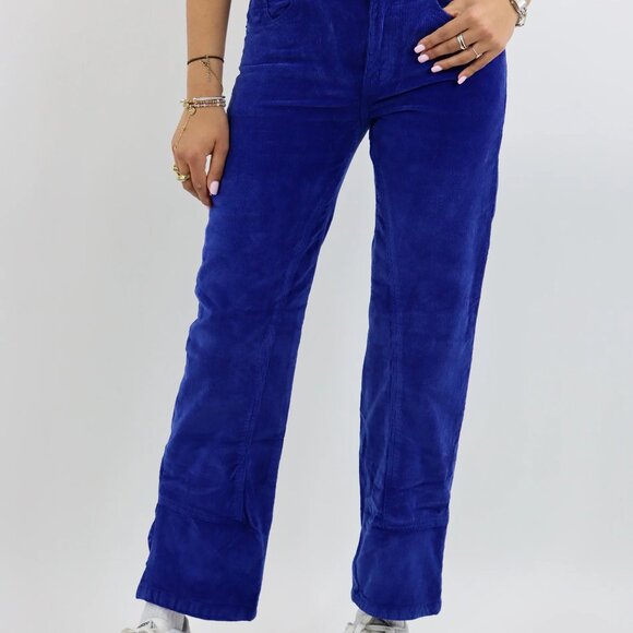 NEW FREE PEOPLE RiskTaker Corduroy Straight Leg Pants in Blue for women 1125 5m - Picture 7 of 7